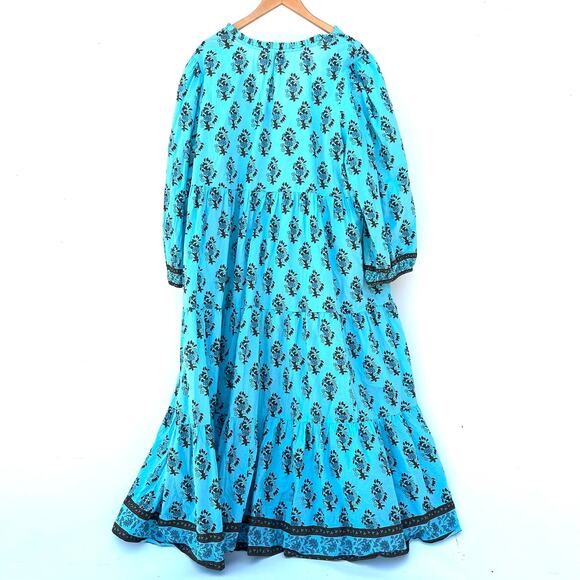Tuckernuck Tropical Turquoise Bouquet Long Maxi Dress XXXL 3X Plus Size Midi - Picture 10 of 14